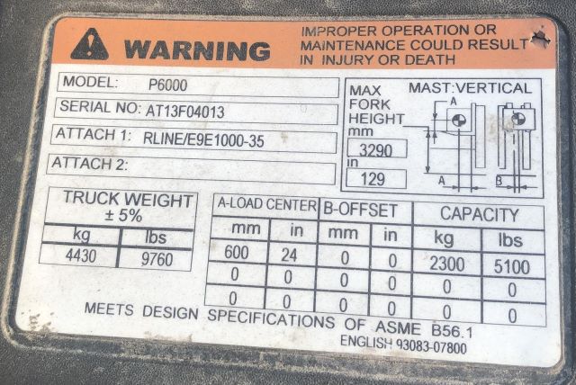 2007 Caterpillar P6000 Forklift (950694) - Image 8