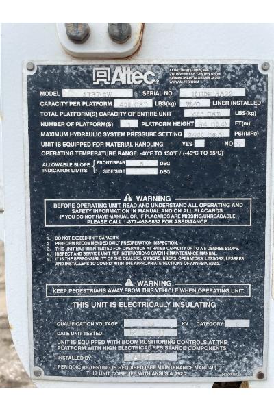 2011 Altec Track Mounted Backyard Ariel (970536)