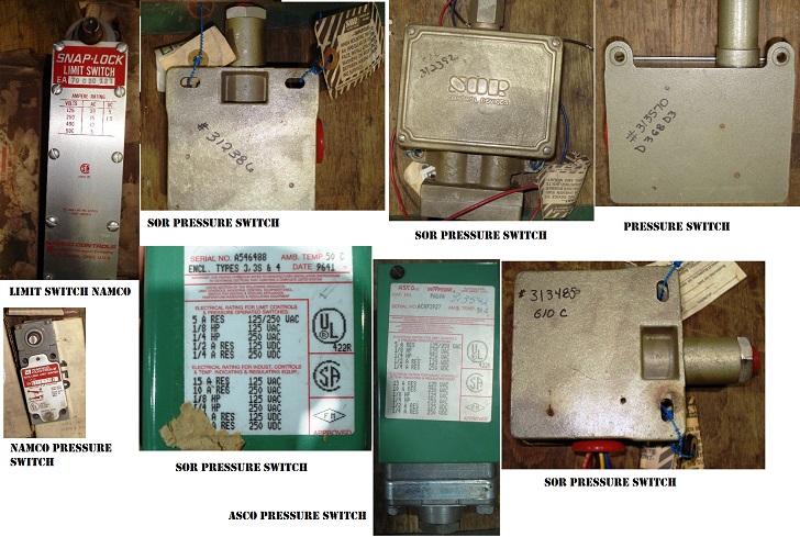 Pressure & Limit Switches (Qty 16)