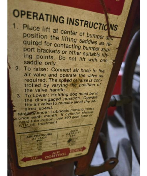 Snap-On Floor End Bumper Jack - Image 4